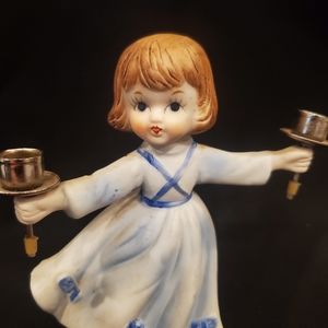 Vintage Dancing Darling Verona Vergasi Porcelain Girl Candle Holder Figurine